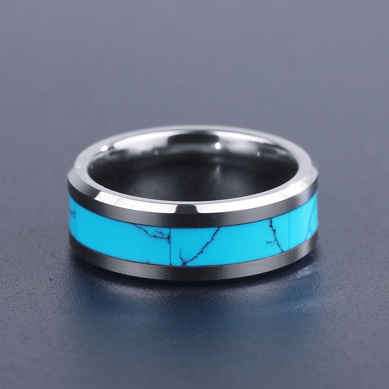 Nhẫn nam nữ tròn Asta Accessories màu bạc thời trang chất Titan đẹp đơn giản không gỉ - Nhẫn Stock