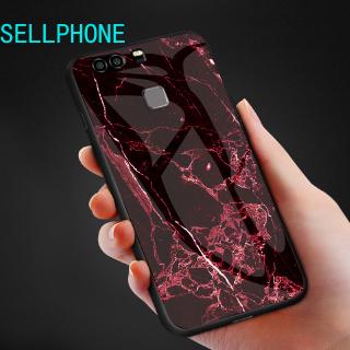 Ốp lưng kính cường lực họa tiết đá hoa cương cho Huawei P9 Plus Y5 2018 Y7 Prime 2019 Enjoy 7