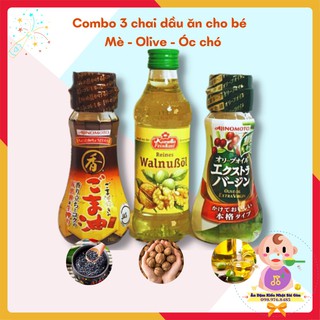 🛑FreeShip🛑 Combo 3 loại dầu: Olive, Dầu mè, Dầu óc chó - Nội Địa Nhật