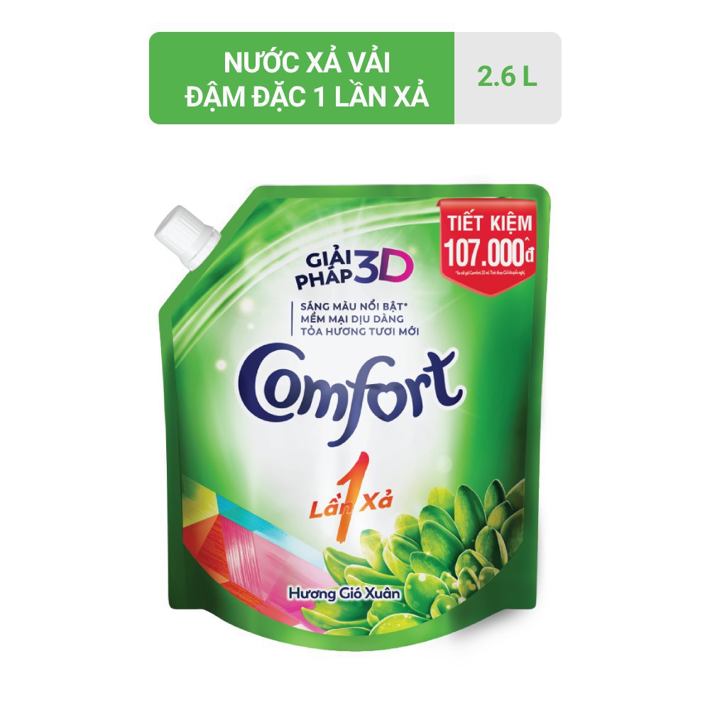 Nước xả vải Comfort đậm đặc 1 túi 2.6L