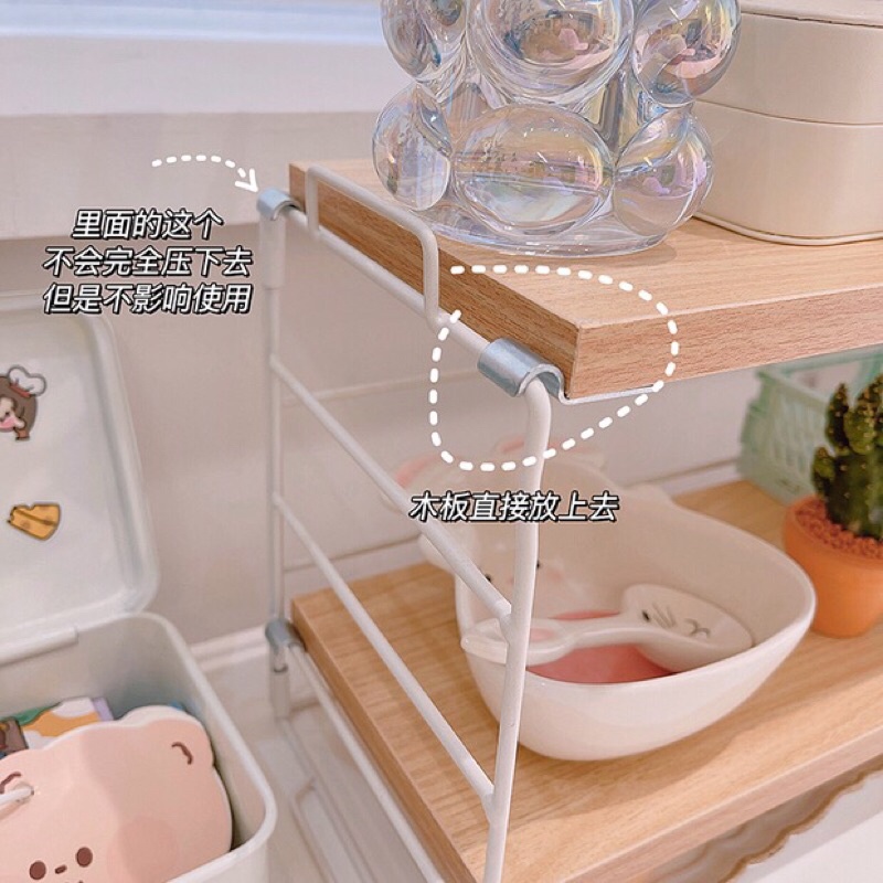 Giá kệ gỗ để bàn lắp ghép decor phòng thanh lịch dễ thương
