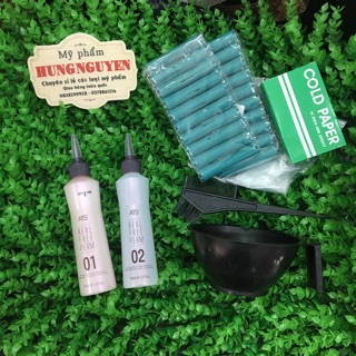 Combo thuốc uốn xoăn không mùi ATS & bộ dụng cụ uốn dùng tại nhà