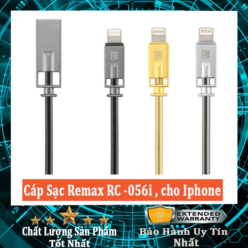 Cáp Lightning REMAX ROYALTY RC-056i - CHÍNH HÃNG - HỖ TRỢ SẠC NHANH - SIÊU BỀN Cho IPhone