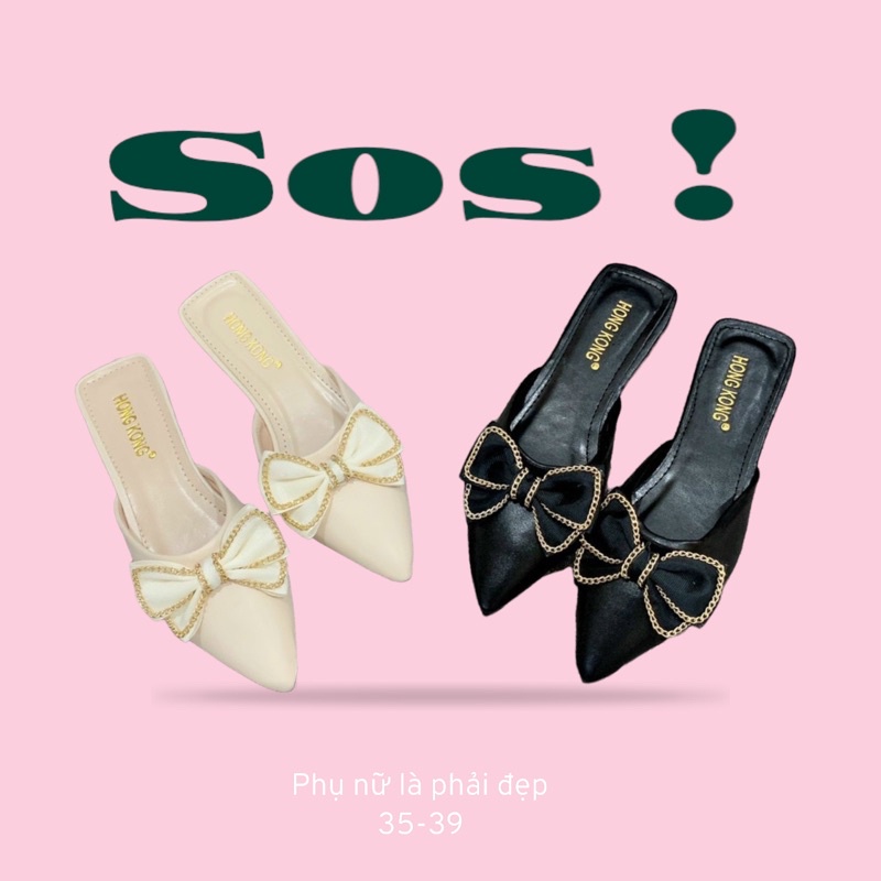 Sục nữ chất da siêu mềm mõm nhọn đế bệt giá rẻ,giày sục tiểu thư sang chảnh mã 666