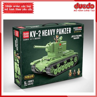 Lắp ghép Siêu tank Kliment Voroshilov KV-2 của Liên Xô - Đồ chơi Xếp hình Mô hình WW2 QuanGuan 100071
