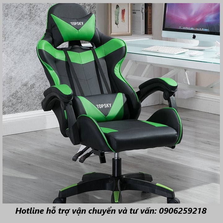 Ghế Game Gaming, Ghế Chơi Game Bọc Da Cao Cấp Có Massage.Nâng Hạ,Ngả Lưng, Xoay 360.Bảo Hành 12 tháng