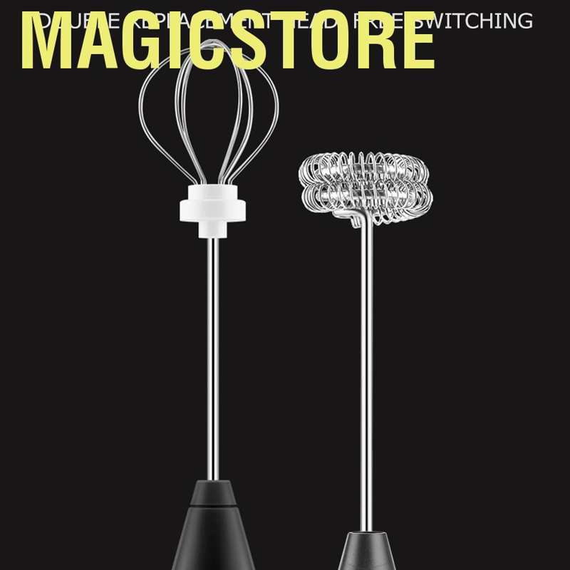 Magicstore Handheld milk frother  electric with rustproof whisk 3-speed USB rechargeable coffee mixer stirrer egg