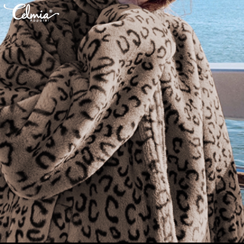 Áo Khoác CELMIA Nữ Dài Tay Có Mũ Họa Tiết Da Báo Thời Trang | BigBuy360 - bigbuy360.vn