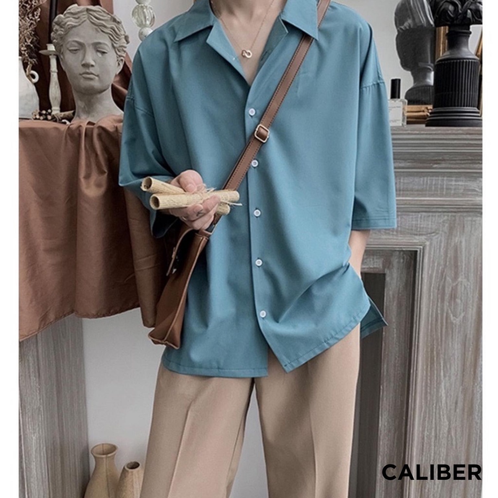 ÁO SƠ MI CALIBER tay ngắn cổ vest ao sơ mi  NAM NỮ Unisex nhiều màu hotrend