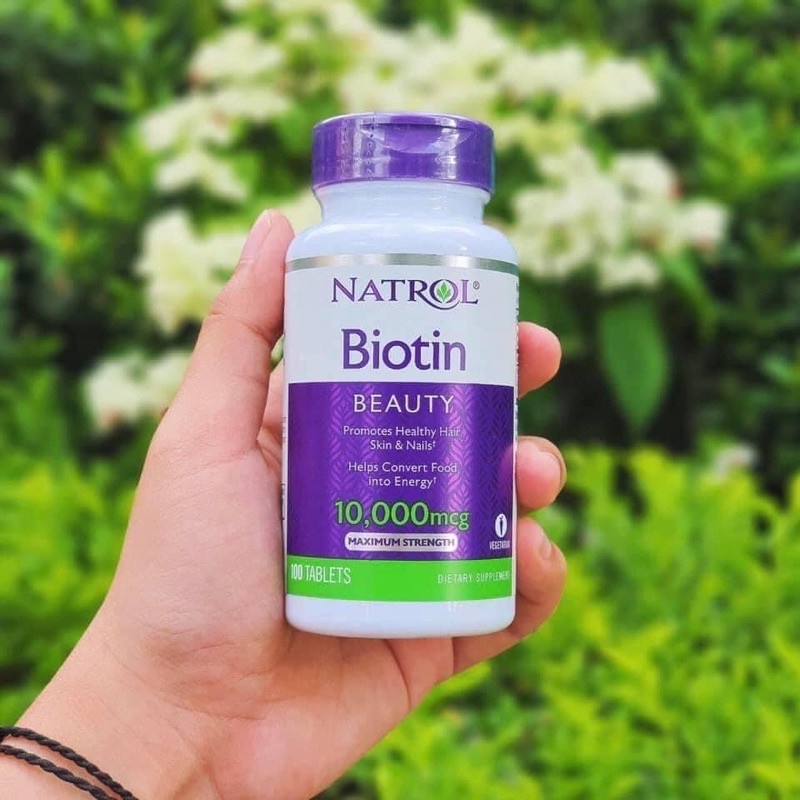 [TPCN]Viên Uống Kích Thích Mọc Tóc BIOTIN NATROL 10,000mcg 100 viên