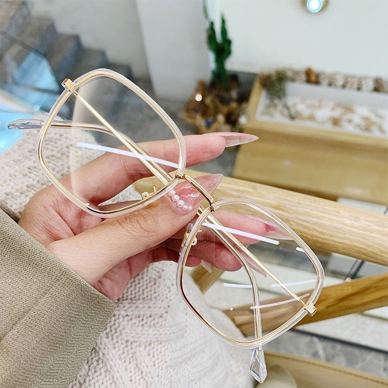 (KIQI-FASHION) COD Mắt Kính Chống Tia Sáng Xanh Gọng Lớn Thời Trang Cho Nữ