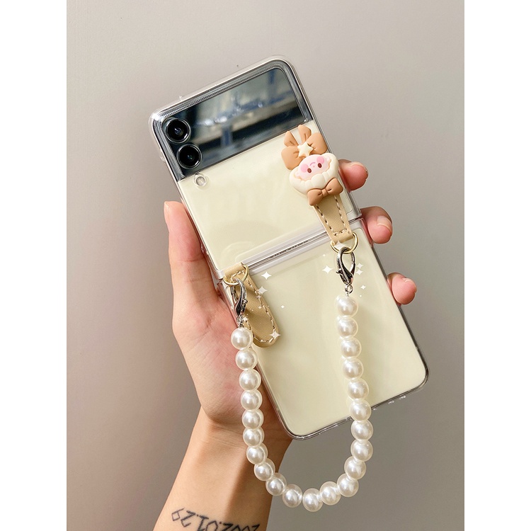 [HÀNGSẴN] Ốp trong suốt Samsung Z Flip 3 / Z Flip 4 bowtie girl dây xách đáng yêu cute / Z Flip3 / ZFlip4 / Z Flip4/