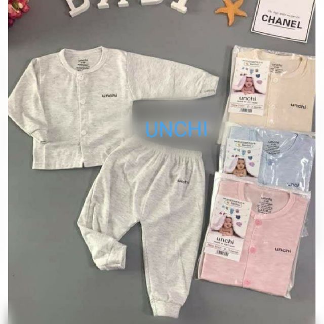 Bộ cotton dài tay Noubaby Cài Vai - Cúc Giữa cho bé