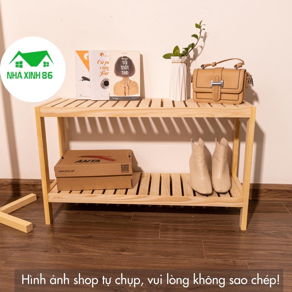 Kệ Gỗ Để Giày Dép Gỗ Thông Nhập Khẩu 1997store_vn - Giá Để Giày Dép 2 Tầng Trang Trí Phòng - Bảo Hành 1 Năm