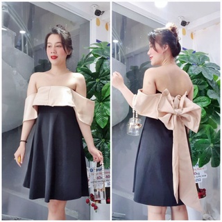 Đầm trễ vai nơ lưng 65kg - 95kg