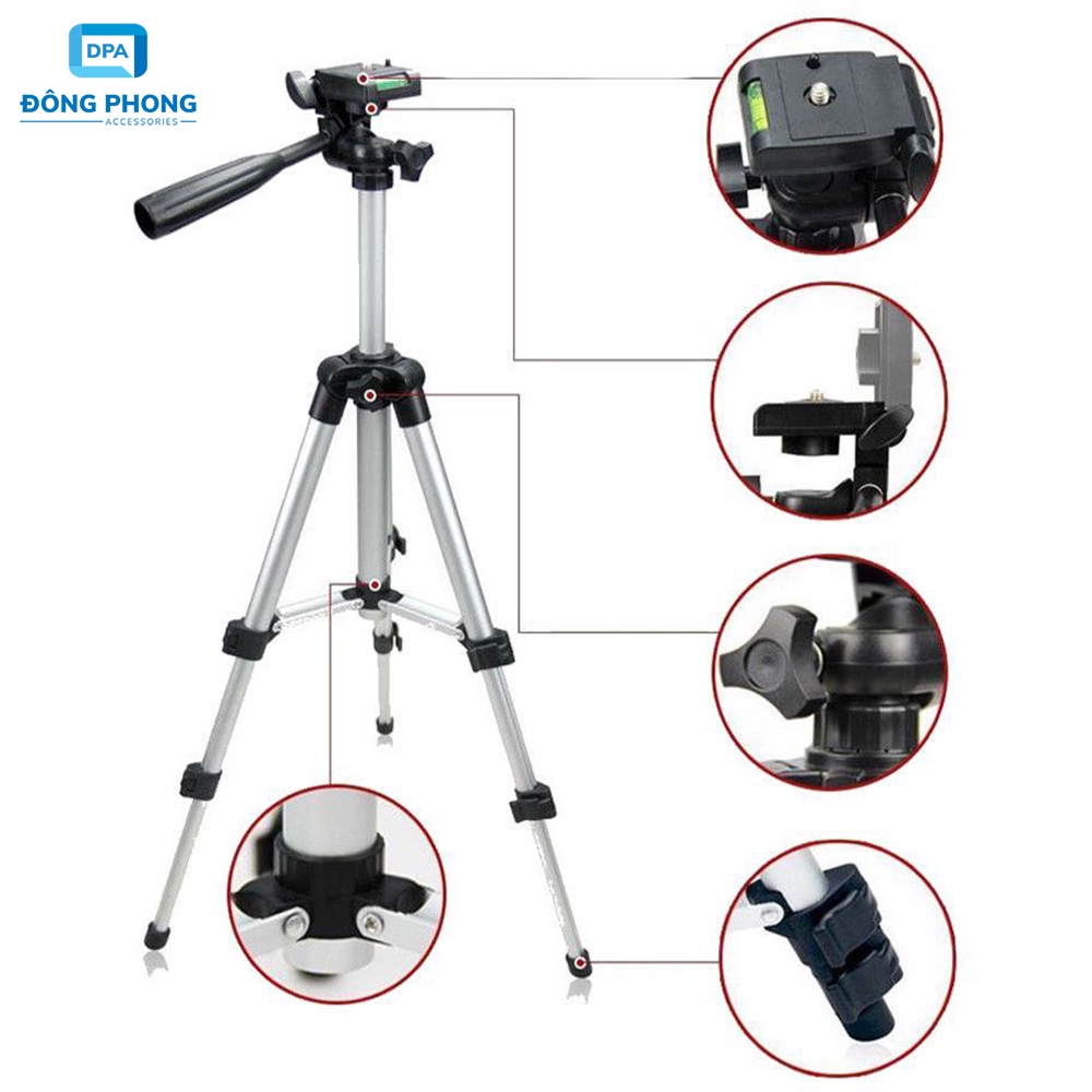 Combo Gậy Tripod Điện Thoại, Máy Ảnh TF 3110 Tặng Kẹp &amp; Remote