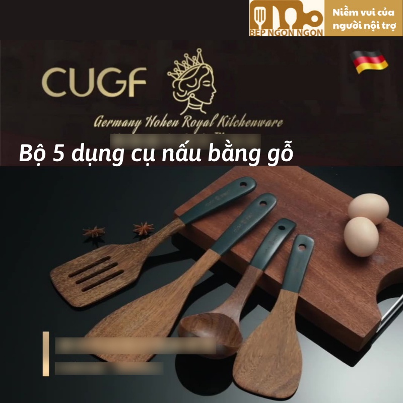 Bộ dụng cụ nấu bếp chống dính bằng gỗ chịu nhiệt cao CUGF_BEP NGON NGON