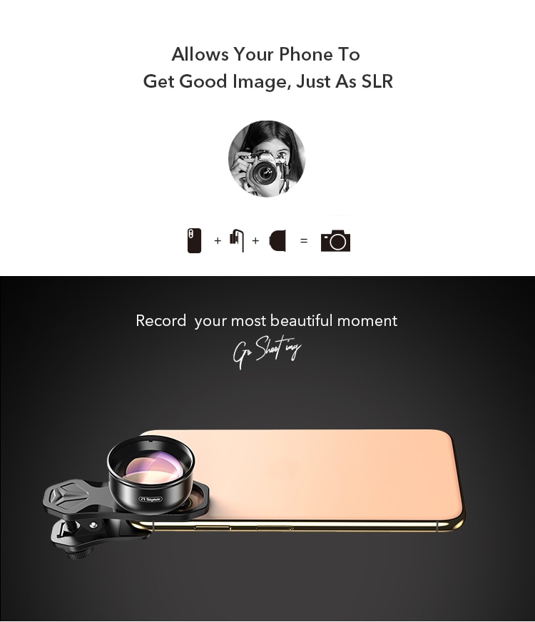 Ống Kính Apexel HD 2X Chuyên Nghiệp Cho Camera Điện Thoại iPhone Samsung Android