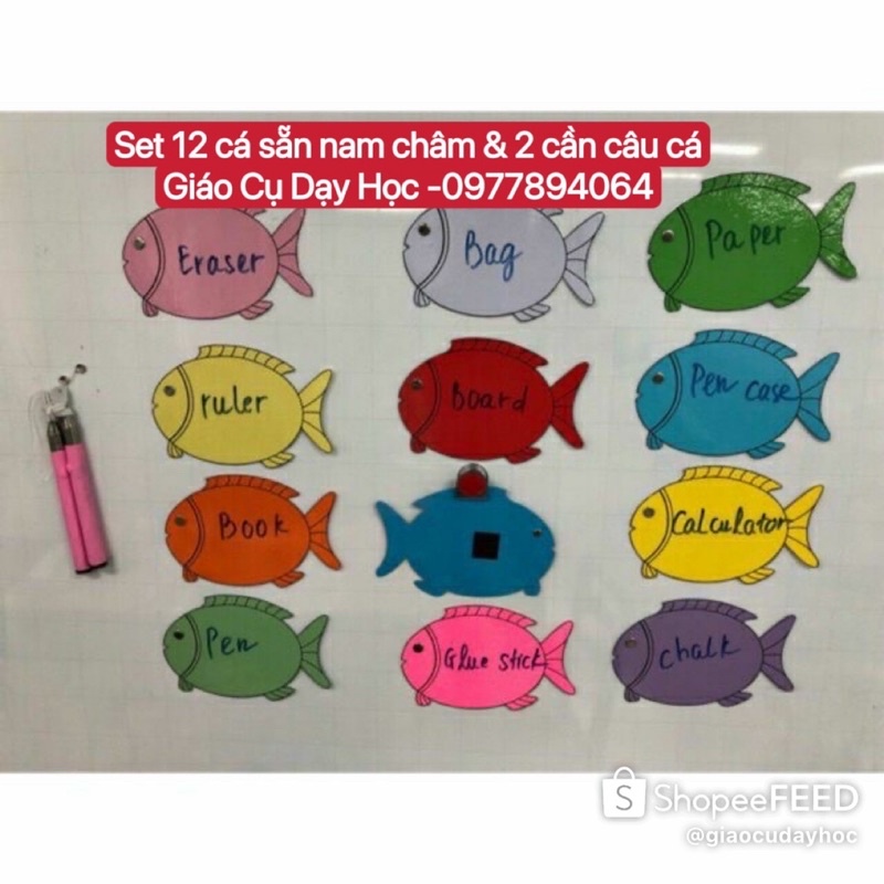 Giáo Cụ Dạy Học hấp dẫn cần thiết cho giáo viên gồm cá xoay ,thanh kẹo,chữ nhật,cá cần,tổ ong,trứng ép,chữ cái