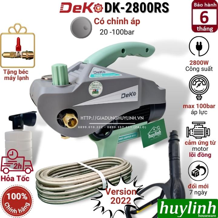 Máy xịt rửa xe chỉnh áp Deko DK2800RS - 2800W - Tặng béc rửa máy lạnh