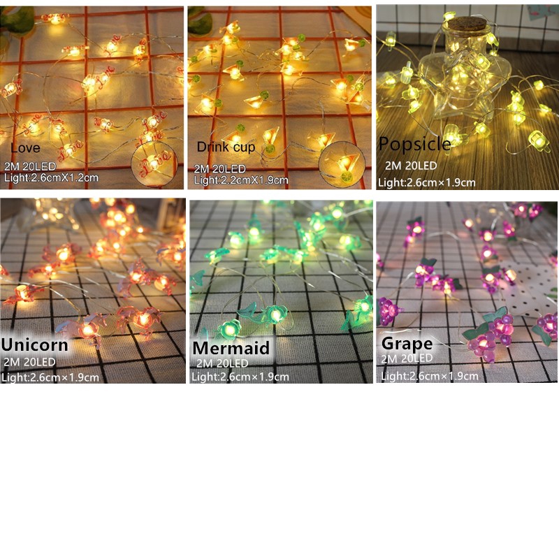 Dây đèn LED trang trí nhiều màu sắc nhiều mẫu tùy chọn xinh xắn