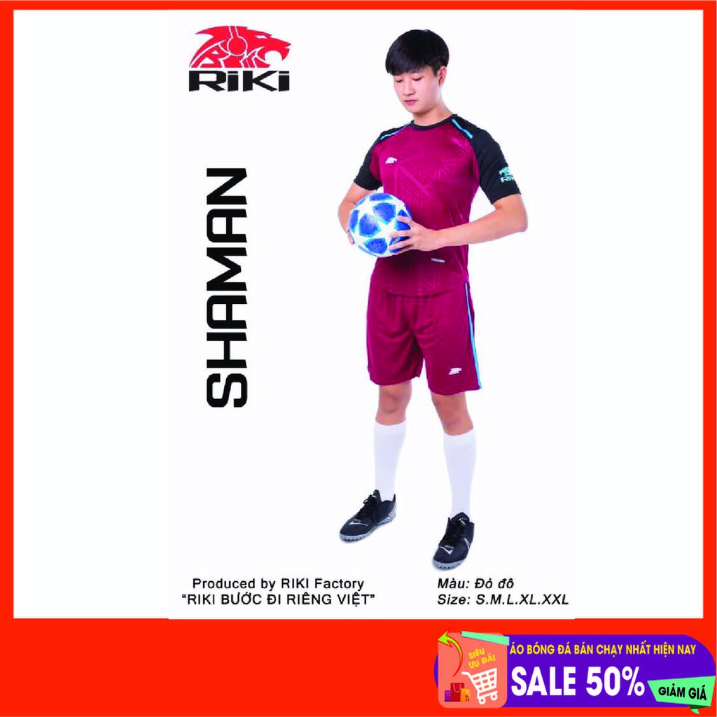 Bộ quần/áo thể thao, Bộ áo bóng đá không logo RiKi Shaman sẵn kho, giá tốt chất vải mềm mát mịn, thấm hút mồ hôi.