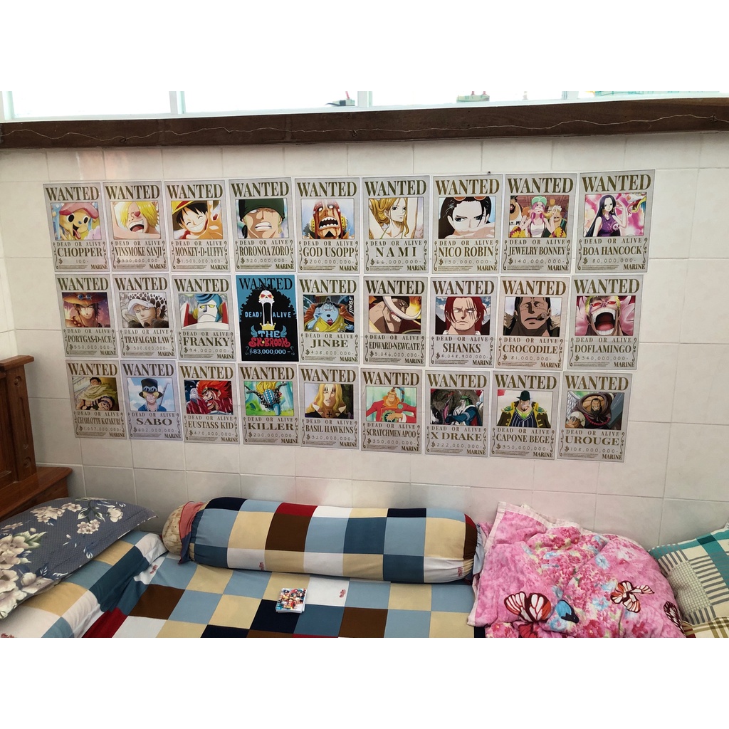 Poster One Piece dán tường, Poster truy nã One Piece có keo dán sẵn tiện lợi hình đẹp Full HD (Cập nhật)