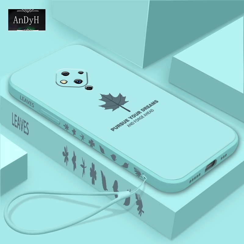 Ốp điện thoại silicon nhám họa tiết lá phong đơn giản có dây đeo tiện lợi cho Vivo S1 Pro S5 S6 S7 S9 S7E S9E