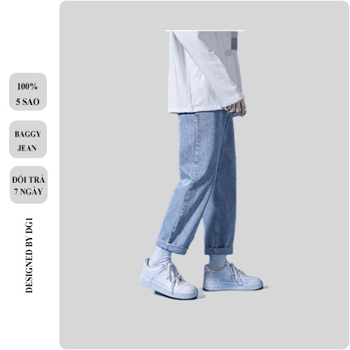Quần Jean Baggy Nam Quần Bò Baggy Nữ Ống Xuông Dáng Rộng Kiểu Hàn Quốc DG1 SHOP