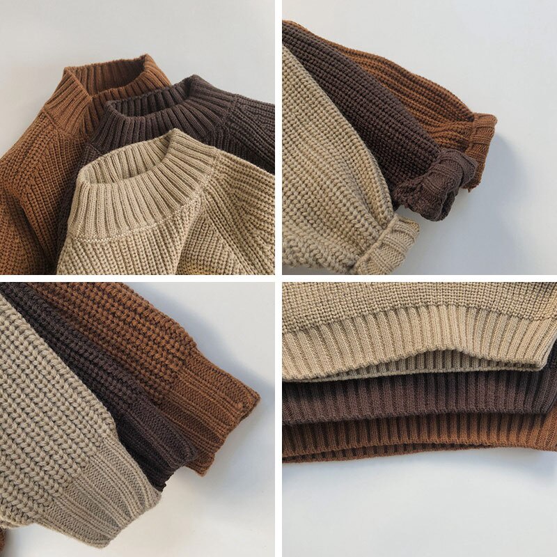 BEAR LEADER Áo Sweater Cổ Lọ Dày Dặn Mẫu Mới 2023 Thời Trang Mùa Đông Cho Bé Trai Và Bé Gái