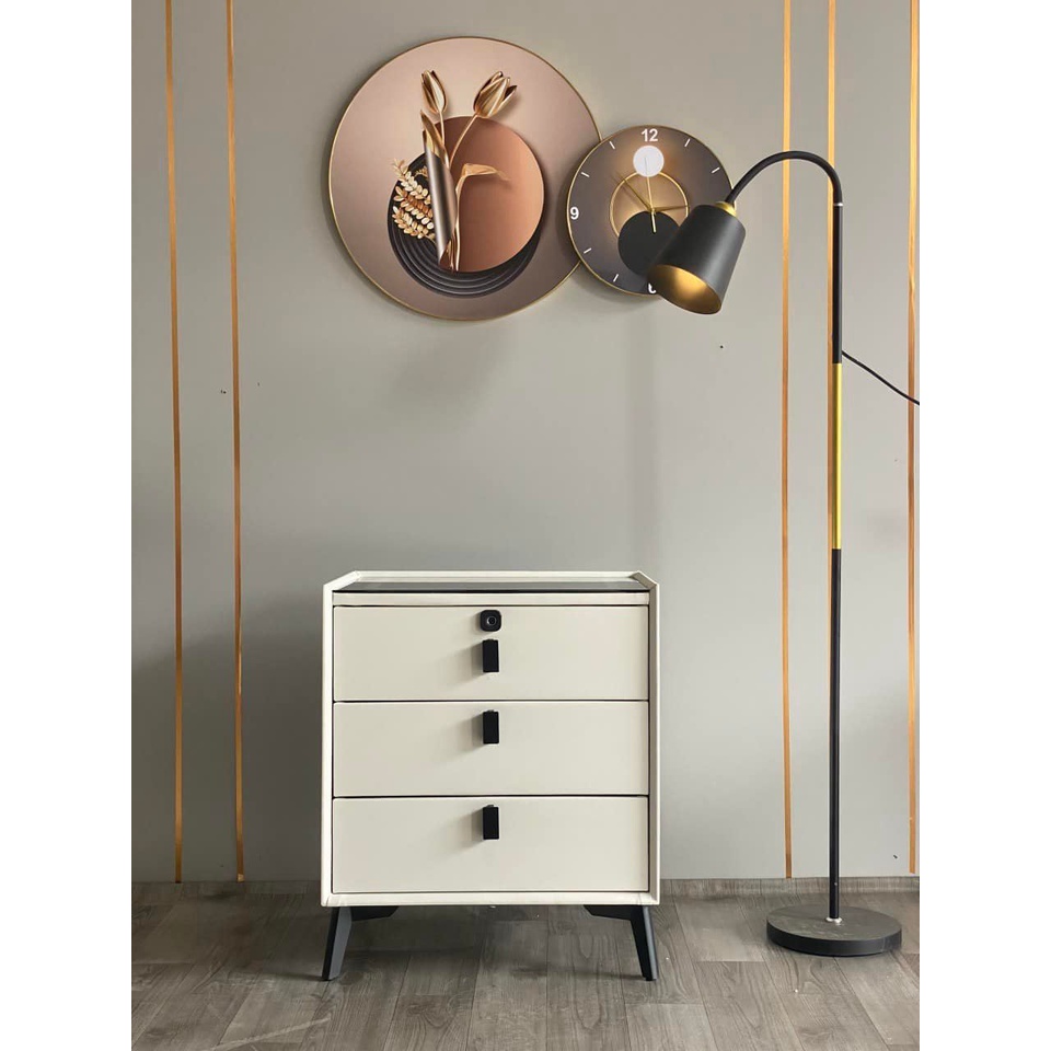 Tủ đầu giường thông minh, Tab đầu giường thông minh có Đèn Led, Sạc không dây, Loa Bluetooth, Khóa vân tay, nhập khẩu