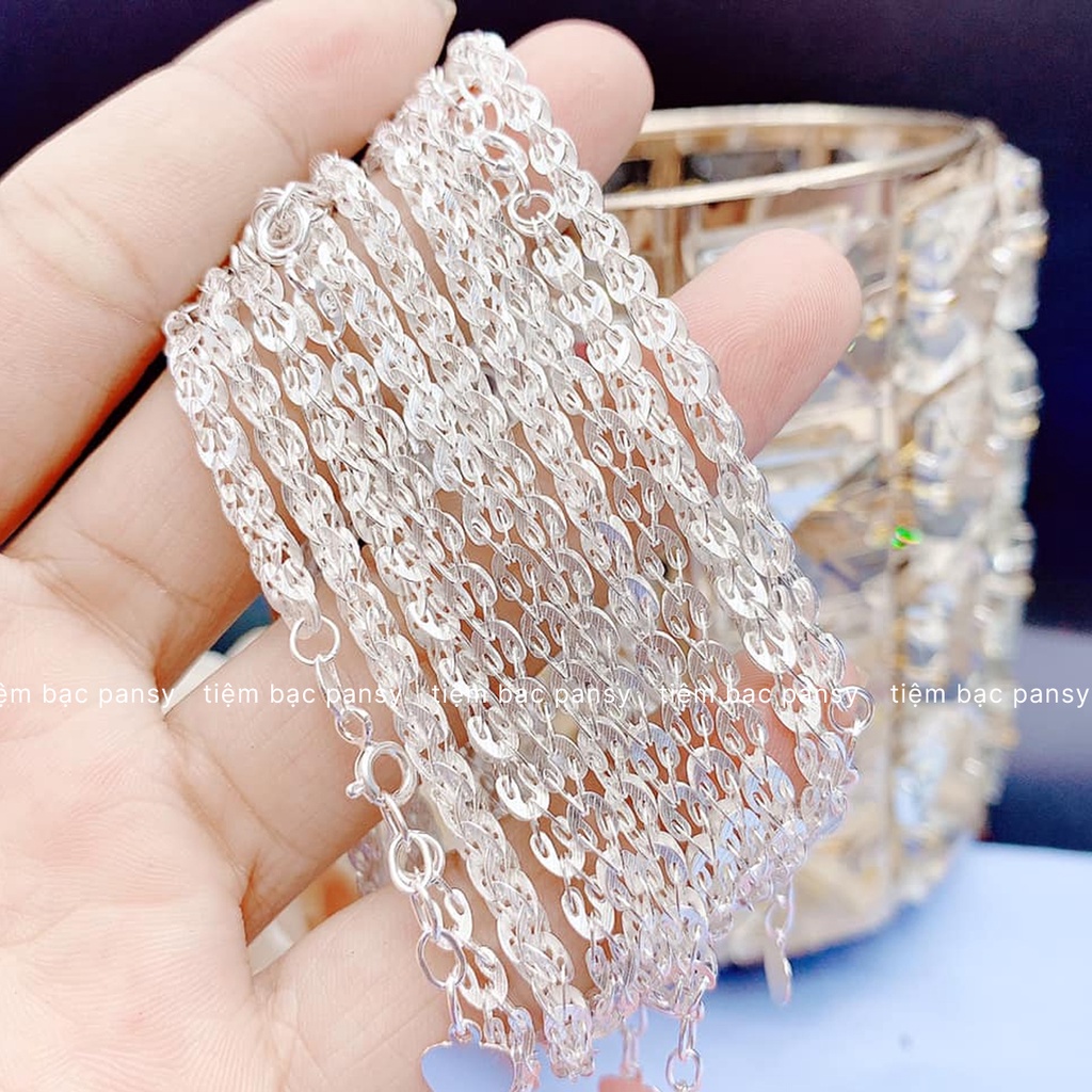 Lắc tay bạc nữ PANSY hoạ tiết đuôi phụng sang chảnh, vòng tay nữ chuẩn bạc ta cao cấp