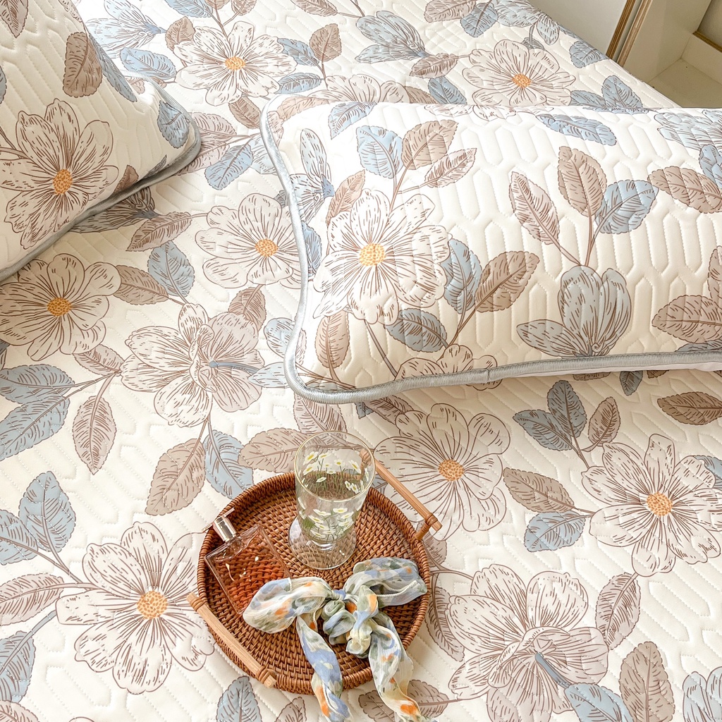 Chiếu điều hòa cao su non 9D M2T BEDDING Luxury vải lụa Tencel mềm mát - mã Mark #01