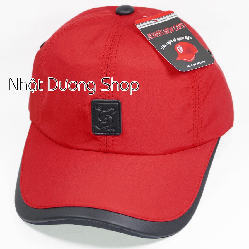 [Nhiều màu] Nón kết nam nữ thời trang vải dù trơn bóng, bọc da mỏ kết của nón độc đáo