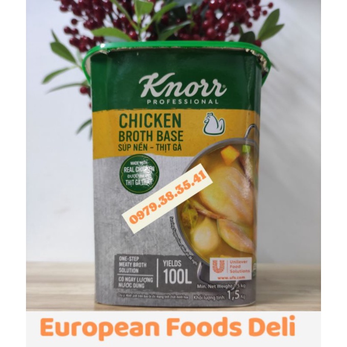 Gia Vị Súp Nền Thịt Bò Knorr Unilever Beef Broth Base hộp 1.5KG