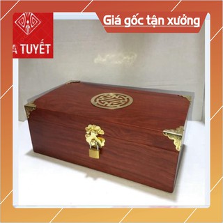 [Nội Thất Mộc] HỘP ĐỰNG CON DẤU, TRANG SỨC GỖ HƯƠNG CHỮ THỌ SIZE TO 26CM-KÈM KHÓA MINI ( ẢNH THẬT)