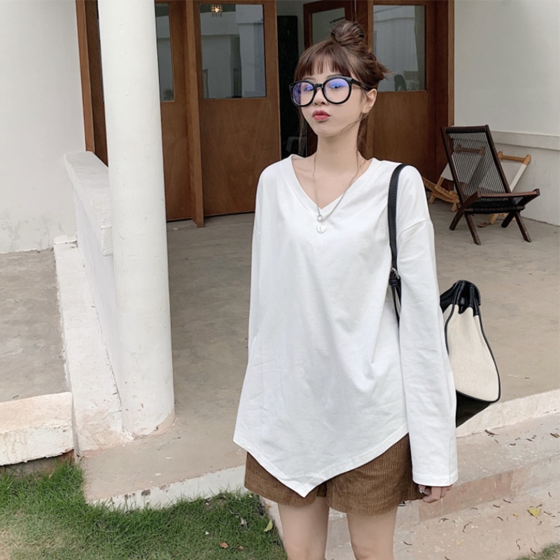 Áo thun nữ tay dài thời trang mùa thu phong cách Hàn Quốc