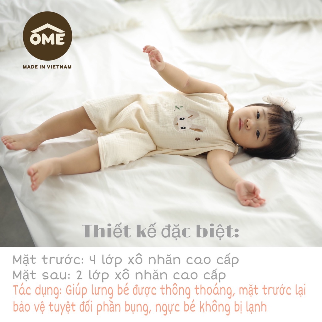 Túi ngủ hở chân cao cấp, chính hãng Ome cho bé từ 6M đến 5 tuổi *Mềm - Mát - Thấm mồ hôi - Hàng có sẵn*