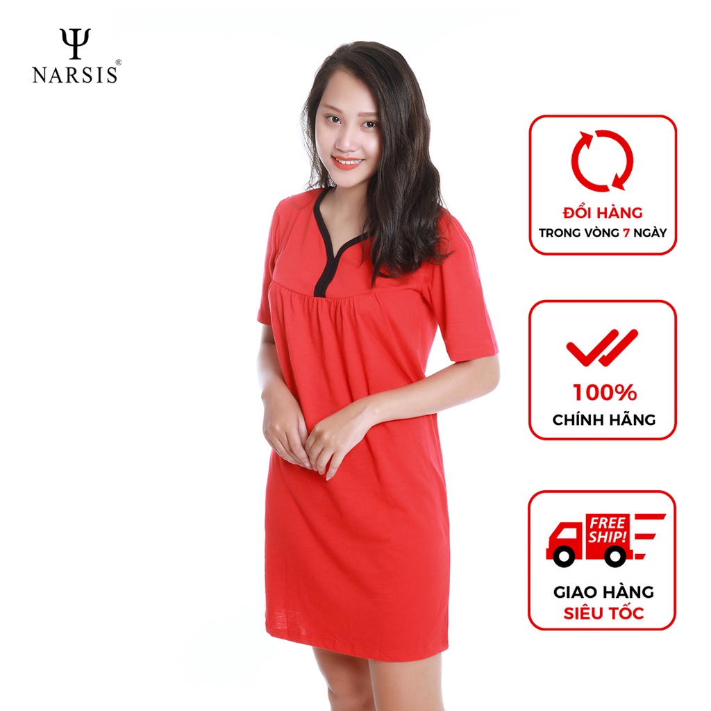 Váy nữ B4002 thương hiệu NARSIS màu đỏ quyến rũ