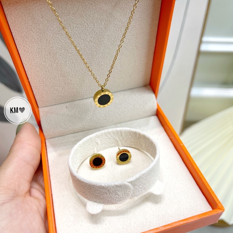 Sét vòng cổ  2 mặt chữ khắc titan không bay màu - Hari Korea Accessories