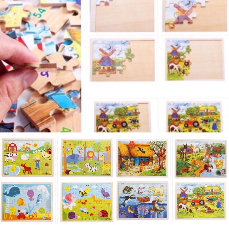 Đồ chơi tranh ghép hình 60 miếng khung gỗ mẫu đẹp - chọn mẫu - cho bé