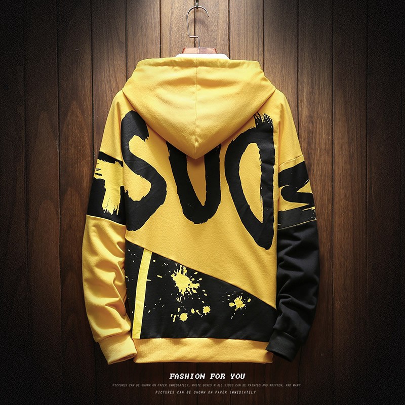 Áo hoodie có dây rút ở nón màu đen thời trang cho nam | BigBuy360 - bigbuy360.vn