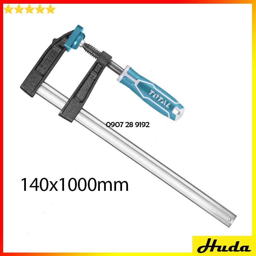 Cảo kẹp gỗ chữ F dài 1000-1200mm Total Ingco thép Cr-V cứng chắc chống cong vênh