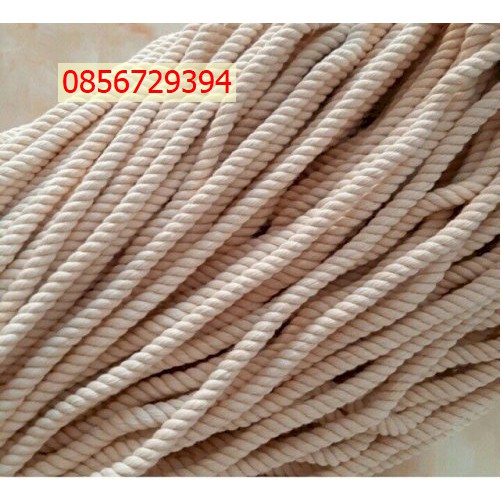 Dây thừng macrame se cotton, dây thừng trang trí dây 5mm màu ngà