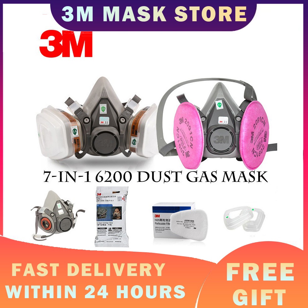 3M 7 TRONG 1 Than Hoạt Tính 6200 6001CN 5N11 2091 501 Hữu Cơ Nửa Mặt nạ Phòng độc Tranh Phun Mặt nạ 
