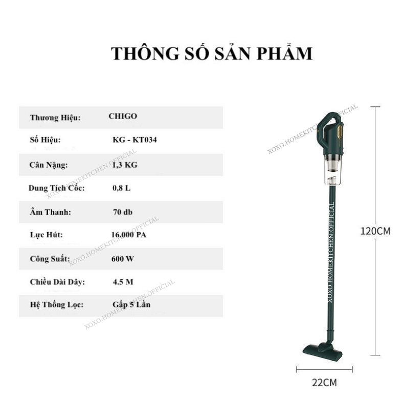 Máy Hút Bụi Cầm Tay Chigo | Máy Hút Bụi Giường Nệm Gia Đình Lông Chó Mèo Thú Cưng Bụi Mịn Chăn Ga Gối Đệm