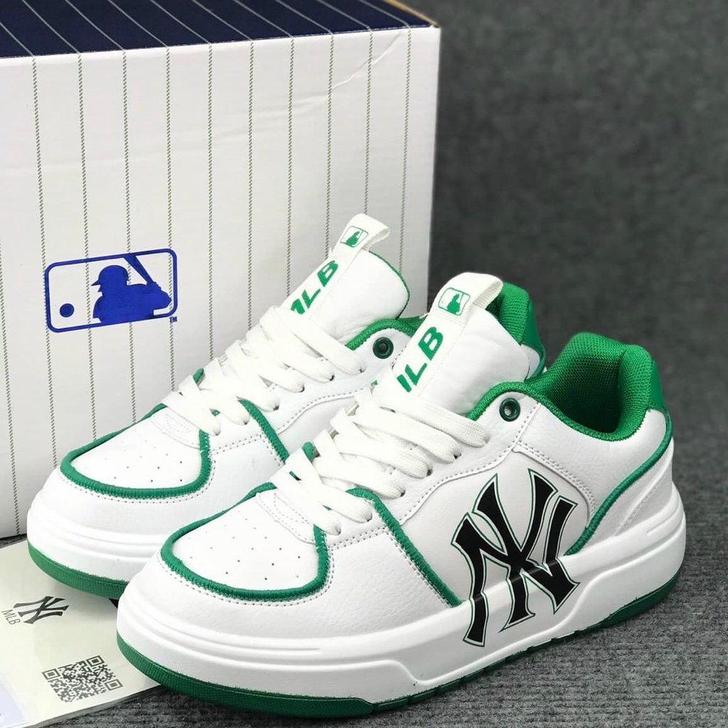 Giày Thể Thao nam nữ mlb Chunky Liner New York Yankees White Green, Giày Sneaker mlb Chunky NY Xanh mẫu mới năm nay