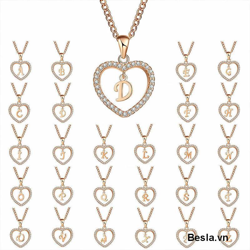 Vòng cổ Mặt 26 Chữ Cái Đính Đá Zircon Thời Trang Cho Nữ