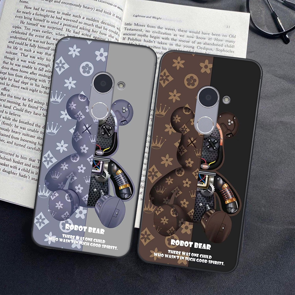 Ốp lưng Huawei Y7 PRIME 2017 in hình Gấu nâu - hồng, Gấu Be@rick  cực CUTE, DỄ THƯƠNG