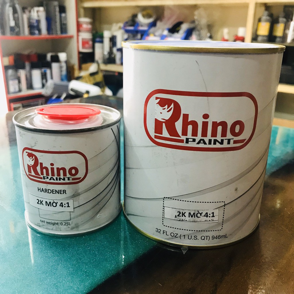 SƠN 2K MỜ 50 LOẠI 2 THÀNH PHẦN CAO CẤP, KHÁNG UV ĐỘ BỀ CAO RHINO PAINT 1.25KG